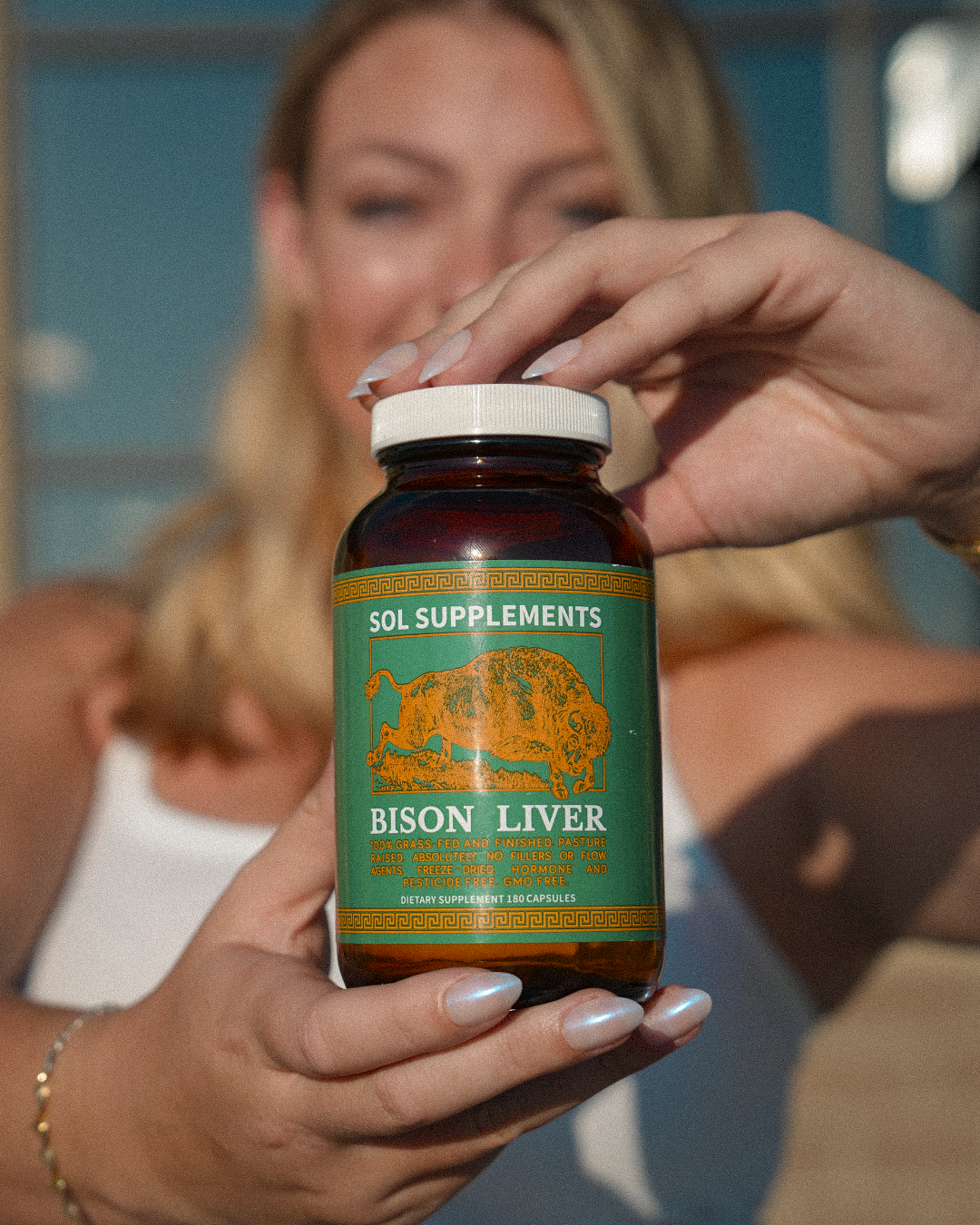 100% Grass Fed + Finished, Pasture Raised, Freeze-Dried Bison Liver Capsules